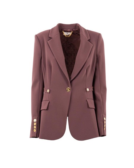 Shop ELISABETTA FRANCHI  Giacca: Elisabetta Franchi giacca in crêpe leggero con dettagli gioiello.
Spalline imbottite.
Fodera in raso monogram.
Bottoni con logo.
Dettagli in metallo dorato con logo.
Vestibilità Slim.
Composizione: 95%Poliestere 05%Elastane.
Made in Italy.. GI17556E2-EA4